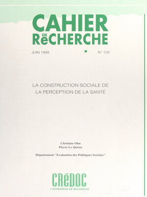 cover image of La construction sociale de la perception de la santé